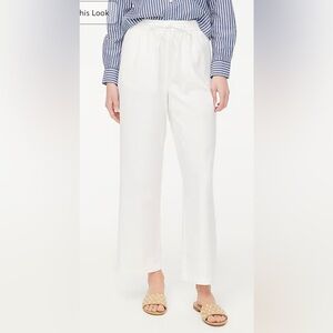 J. Crew Linen Blend Slim Wide-Leg Pants - White - Size 6 - NWT